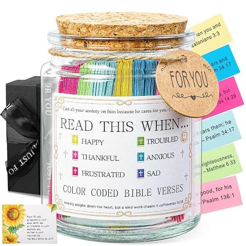 Bible Verse Jar, Read Me When Bible Verses Jar For Daily Encouragement, Inspirational Prayer & Reflection,Graduation Gift for Her,Gifts for Mom from Daughter Son, Christian Gifts for Women - Image 1