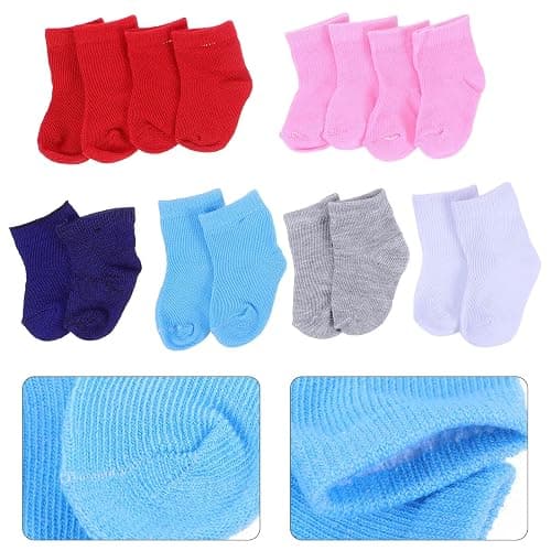 Garneck 8 Pairs Baby Doll Socks for 18 Inch Dolls: Mini Colorful Sock Shoes Style Dollhouse Clothes Accessories Soft Stretch Knit Pretend Play Dress Up Dollhouse Decor Puppet Play thumbnail 8
