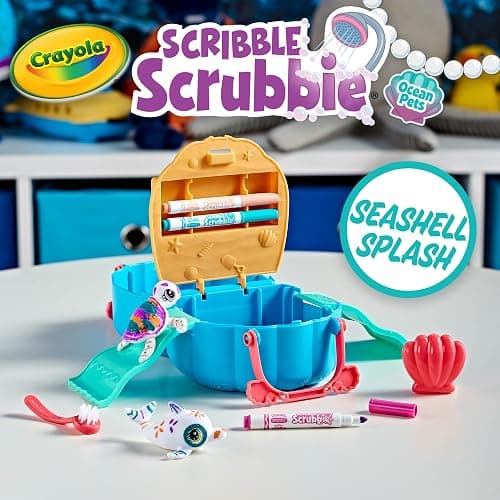 Crayola Scribble Scrubbie Pets, Ocean Animals Playset, Color & Wash Creative Toy, Gift for Kids, Age 3, 4, 5, 6 thumbnail 3