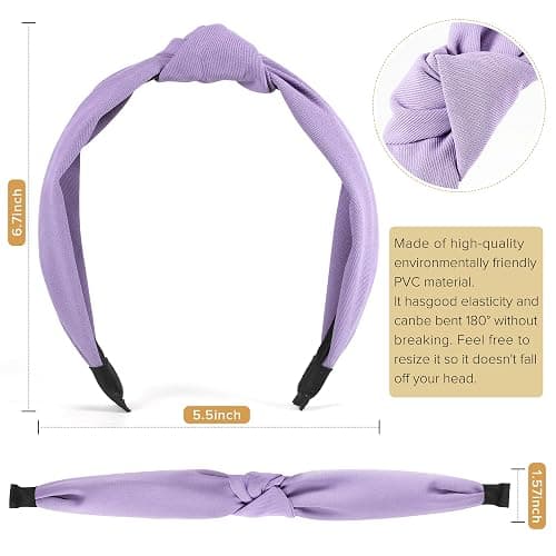 DiyJibb Headbands for Women Girls - 6PCS Stylish Top Knotted Headbands - Knotted Headband for Women - Head Bands Wide Hairband Hair Accessories thumbnail 2
