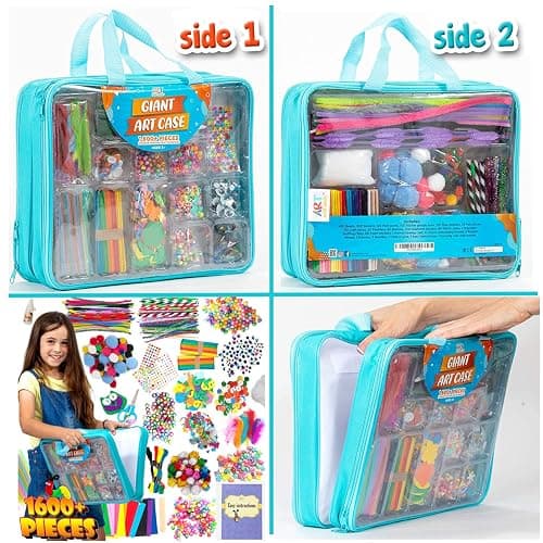 Arts and Crafts Supplies for Kid - 1600+Pcs Craft Kits for Kids - DIY School Craft Project for Kids Age 4 5 6 7 8-12 Christmas Gifts for Girls and Boys Crafts for Girls Ages 8-12 Arts Activities thumbnail 6