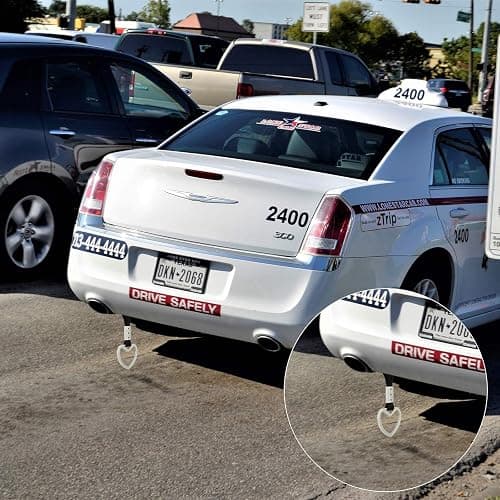 2 Pieces Rings Heart Shaped Car Handle Straps Drift Charm Rear Bumper Warning Ring Decor Subway Bus Broken Heart Handle for Car Interior(White) thumbnail 4