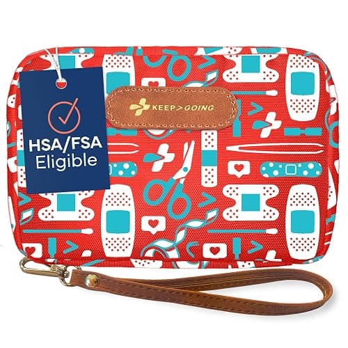 KeepGoing Travel First Aid Kit for Kids – 130 Pc. for Car, Home, Purse, Diaper Bag & Backpack with Latex-Free Bandages - Mini First Aid Kit Travel Size TSA-Approved - Image 1