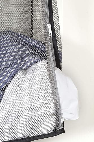 Store & Score Over The Door Hanging Kids Fun LED Baseball Light-Up Collapsible Mesh Laundry Hamper Basket, Toy Chest, Heavy Duty Metal Hooks Included. Patent Pending thumbnail 5