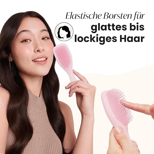 Tangle Teezer Ultimate Detangler Haarbürste, beseitigt Knoten & reduziert Bruch, Mini-Haarbürste für Reisen, kleine Hände & alle Haartypen, Millennial Pink - Millennial Pink thumbnail 3