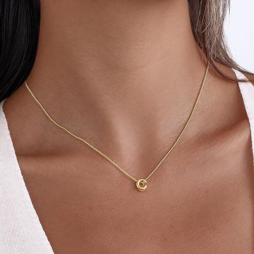 gold C necklace thumbnail 3