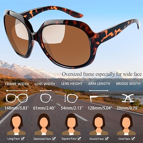 Joopin Oversized Sunglasses Womens Trendy Polarized Large Driving Sun Glasses Ladies UV Protective Big Sunnies Shades thumbnail 5