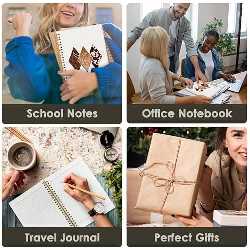 Wheatwin Cowgirl Notebook Journals, Western Office Supplies, Western Gifts for Women, Retro Western Cow Cowgirl Gifts, Hardcover Spiral Notebook 5.5x8.3 thumbnail 7