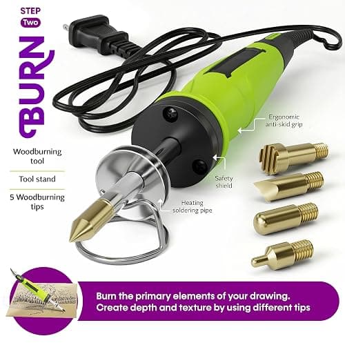 Craft Culture Beginners Wood Burning Kit for Kids, Teenage Boys & Girls - Christmas Gifts for Boy & Girl - Craft Projects Birthday Gift Idea for Children Teen Woodburning DIY Hobby Kits Art Activities thumbnail 4