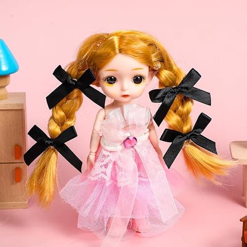 AOZUO 100 Pieces Tiny Bows, Mini Black Bows DIY Satin Fabric Bow Gift Wrapping Small Ribbon Bow Premade for Treat Bags Cake Pops Candy Wedding Favors Bridal Shower Christmas Decor(Black) thumbnail 5