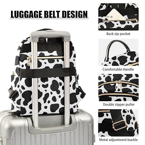 Sletend Mini Backpack Cow Print Fashion Backpack Purse for Women,Handbag Shoulder Bag Casual Daypack, Ladies Gift for College Work（S） thumbnail 5