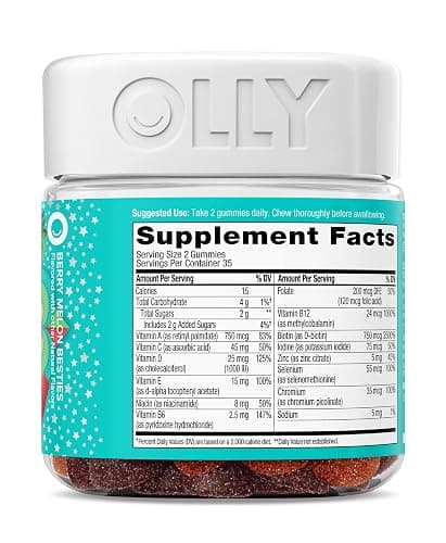 Olly Teen Girl Multi Gummy, Healthy Skin and Immune Support, 15 Essential Vitamins, Biotin, Zinc, Calcium, Chewable Multivitamin, Berry Melon, 35 Day Supply, 70 Count thumbnail 8