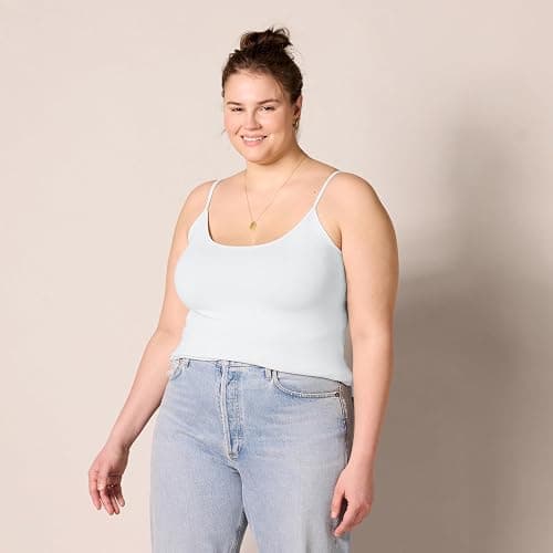 Amazon Essentials Women's Slim-Fit Camisole for Layering and Everyday Wear, Pack of 4 thumbnail 6