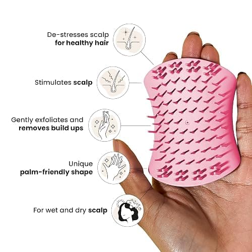 Tangle Teezer Scalp & Shampoo Hairbrush, to Exfoliate, Massage, and Cleanse, for All Hair Types, Pretty Pink thumbnail 4