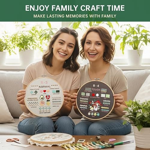 CYANFOUR Embroidery Kit for Beginners, 4 Stages to Learn 38 Stitches, with Step-By-Step Instructions and Clear Videos, Includes Multiple Accessories, Gift for Craft Lovers.(4 Stage) thumbnail 5