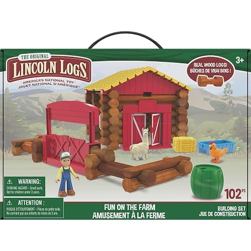 Lincoln Logs – Fun On The Farm - 102 Parts - Real Wood Logs - Ages 3+ thumbnail 8