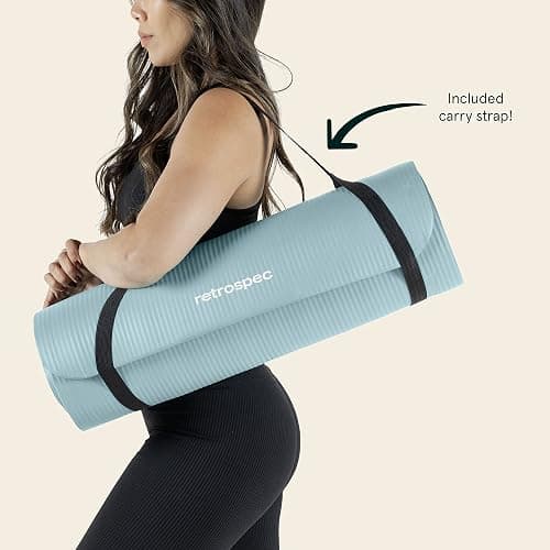 Retrospec Solana Yoga Mat Thick 1/2in Non-Slip Workout Mat with Nylon Strap - 72x24in Exercise Mat for Pilates, Stretching & Fitness - BPA Free, Easy Clean thumbnail 7