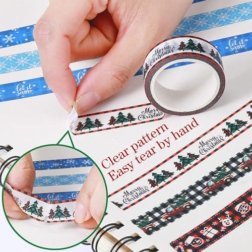 TaoBary 33 Rolls Washi Tape Set, 15 mm Holiday Washi Tape Set Seasonal Plaid Bohemian Colorful Vintage Cute for Card Wrapping Craft(Cute Style) thumbnail 3
