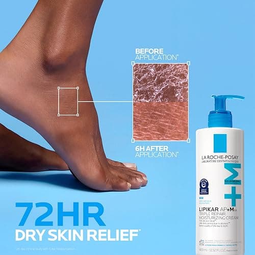 La Roche-Posay Lipikar AP+MAX Triple Repair Moisturizing Body Cream | Face and body lotion for dry skin with shea butter and niacinamide. Gentle on very dry, rough, sensitive skin. thumbnail 5