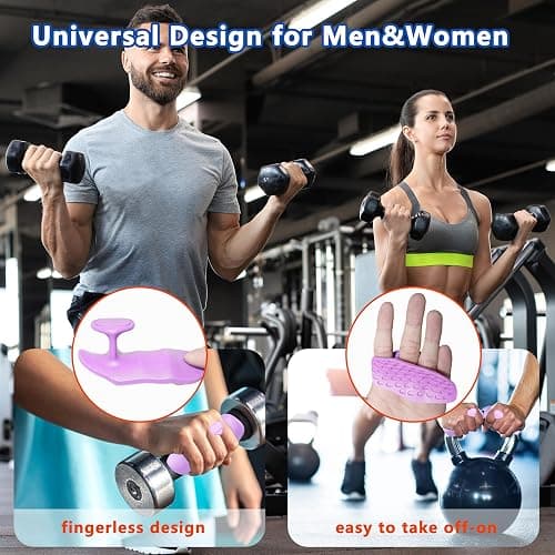 Epritliber Silicone Gym Grips for Weight Lifting,Workout Gloves for Women Men Alternative,Anti Slip Gym Workout Grip,Rubber Gym Hand Grips-Weightlifting Grips Pad for Barbell,Pull Up,Ryptfit,Training thumbnail 6
