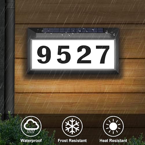 Solar Address Sign, Lighted Address Plaque Outdoor Waterproof, Illuminated Address Numbers, House Numbers for Outside thumbnail 5