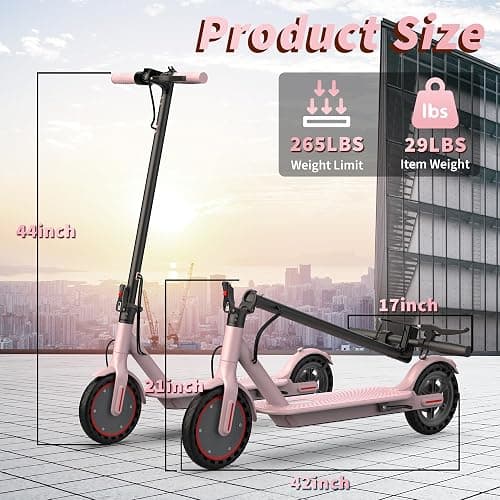 Roinside Electric Scooter - 8.5"/10''/14'' Solid Tires, 350W/500W Motor, Up to 19/22MPH& 16/21/23/24Miles Long-Range Portable Commuting Scooter for Adults with Double Braking System, App thumbnail 5