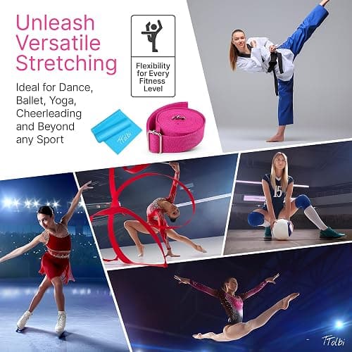 Stretching Strap with Door Anchor & Resistance Band – Leg Stretcher for Improving Flexibility & Splits – Ideal for Ballet, Dance, Cheer, Yoga & Gymnastics – Home Training Equipment for All Levels thumbnail 4