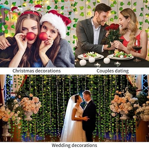 Freyalife Fake Vines for Room Decor(12 Pack 84 FT),with CE Certified 80 LED String Lights,Artificial Plant Ivy for Aesthetic Home Bedroom Wall Wedding Party Office Patio Indoor, Outdoor Garden Décor thumbnail 5