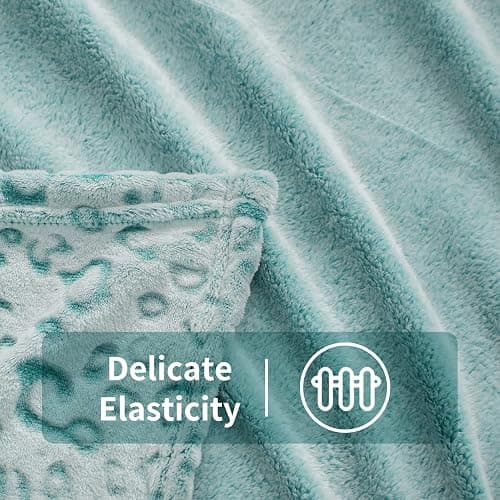 FY FIBER HOUSE Microfiber Blanket Cheetah Print Blanket Soft Fleece Throw for Couch,50"X60",Lake Blue thumbnail 5