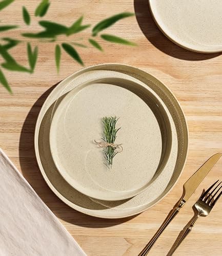 TheTerra Ceramic Dinnerware Sets for 4, 12 Pieces Porcelain Lightweight Speckled Plates and Bowls Sets, Scratch Resistant Dish Set, Oven & Microwave & Dishwasher Safe thumbnail 3