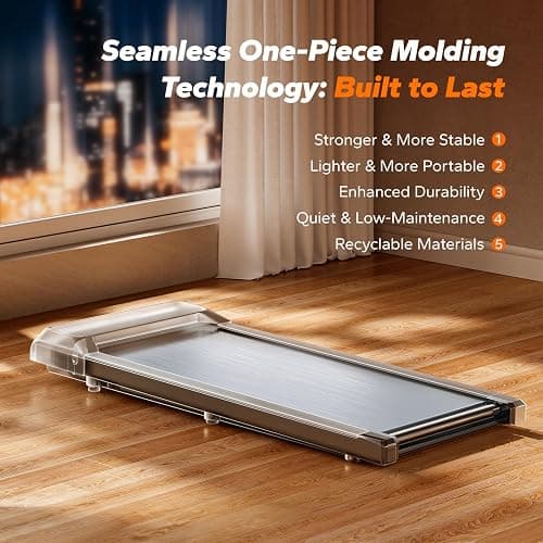 MERACH Walking Pad, Under Desk Treadmill, Portable Mini Treadmills for Home, Seamless One-Piece Molding Design, 265LBS Walkpad with Remote Control, APP, LED Display thumbnail 7