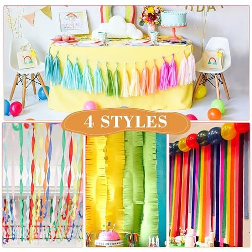 GCB Blue Crepe Paper Streamers for Party Decorations 4 Rolls 328ft,Blue Crepe Paper for Wedding Decorations, Birthday Decorations, Baby Shower Decors Art Crafts DIY Supplies (1.8 Inch x 82 Ft/Roll) thumbnail 6