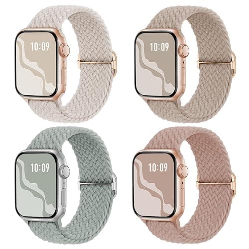 Braided Stretchy Solo Loop Compatible for Apple Watch Band 38mm 40mm 41mm 42mm 44mm 45mm 46mm 49mm for Women Men, Nylon Elastic Straps Wristbands for iWatch Series 11/10 9 8 7 6 5 4 3 SE/Ultra 3 2 1 - Image 1