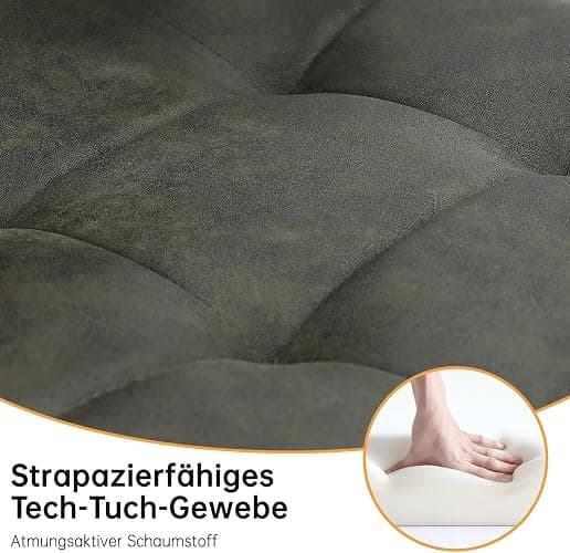LEWE Esszimmerstühle 6er Set,Technologietuch Gepolsterter Stuhl mit Hohe Rückenlehne, Metallfuß, Küchenstühle, Esstisch Stühle für Esszimmer,Küche & Wohnzimmer thumbnail 4