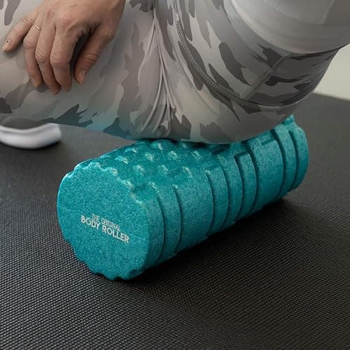 The Original Body Roller - High Density Foam Roller Massager for Deep Tissue Massage of The Back and Leg Muscles - Self Myofascial Release of Painful Trigger Point Muscle Adhesions - 13" Turquoise thumbnail 6