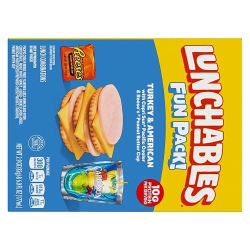 Lunchables Turkey & American with Capri Sun Pacific Cooler & Reese's Peanut Butter Cup Fun Pack, 2.9 oz & 6 fl oz Package thumbnail 9