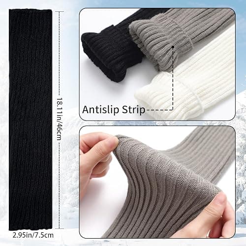 Passionbility Leg Warmers for Women - Leg Warmers 80s Ribbed Knitted Long Socks for Party Sports thumbnail 4