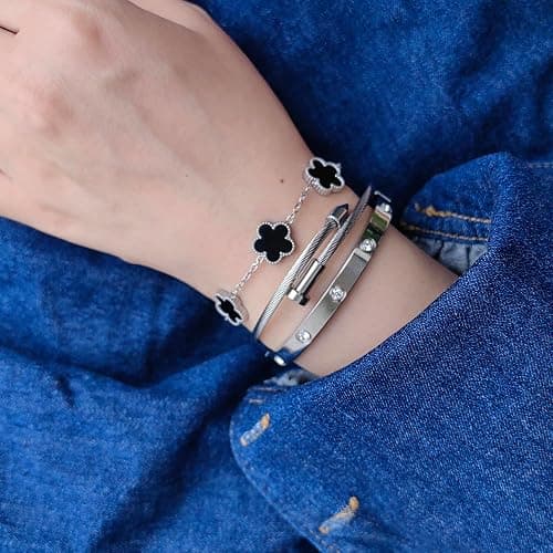 Jade cabbage Gold Bracelets for Women 18K Gold Plated Love Friendship Bracelet With Cubic Zirconia Cuff Bangle Jewelry Set Witness the Gift of Love thumbnail 3