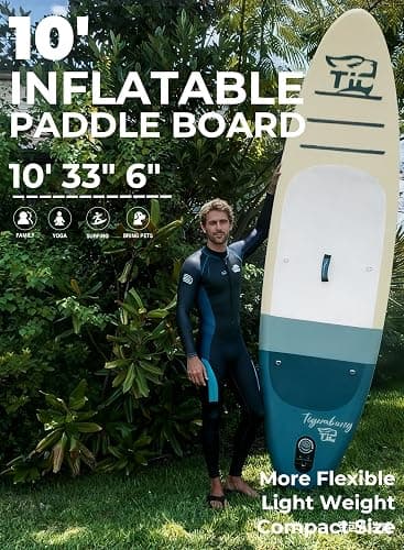 TIGERXBANG 11'6"/11'/10' Inflatable Paddle Board with Complete Accessories, Versatile Premium Paddle Boards for Adults/Youth, Stand Up Paddle Board Polar/Wave/Sunny Wave Collection thumbnail 2