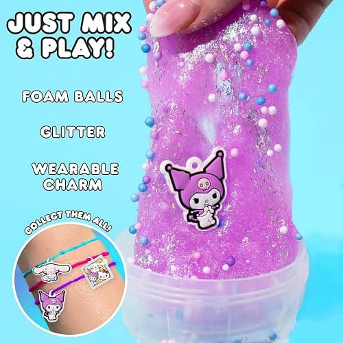 Kuromi SLIMYGLOOP Mix’EMS Slime, Collectible Charm with Fun Add-Ins, Hello Kitty and Pink Glitter Slime, Party Favors for Kids 8-12, Girls Toys Age 6-8, Sanrio Stuff thumbnail 4