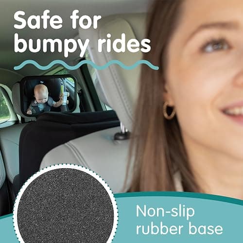Onco Baby Car Mirror for Back Seat - Double Award-Winning, 100% Shatterproof Mirror, 360° Baby Must Haves, New Born Essentials, Car Mirror Rear Facing, Universal & Shake-Proof thumbnail 4