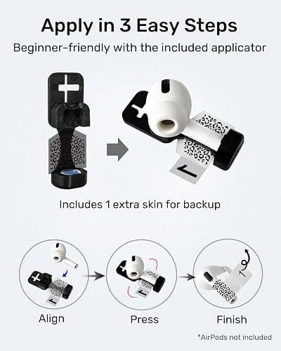 RockMax for AirPods 3rd Generation Skin，Universal Decal Sticker for AirPods Pro/Pro 2/Pro 3, Gen 3 Compatible with Clear AirPod Case, Durable Tattoo Wrap, Easy to Identify thumbnail 4