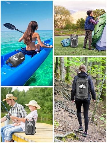 HEETA Dry Bag Waterproof for Women Men, 5L/10L/20L/30L/40L Roll Top Lightweight Dry Storage Bag Backpack with Phone Case for Travel Swimming Boating Kayaking Paddle Board Camping Beach Accessories thumbnail 6