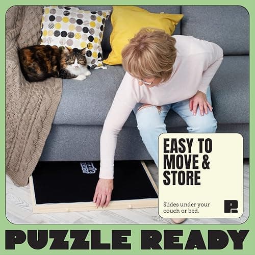 Puzzle Ready Puzzle Board with Drawers & Cover Mat - 1500-Piece Wooden Jigsaw Table - 37" X 28" Portable Board with Lazy Susan for Puzzlers - Colorful Puzzle Table Trays for Sorting - 1500 Pieces thumbnail 8