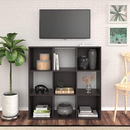 ClosetMaid 9 Cube Laminated Wood Stackable Open Bookcase Display Shelf Organizer for Household, Living Rooms, and Studies, Espresso thumbnail 7