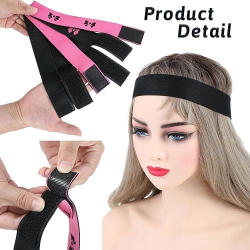 Giantree 3Pcs Elastic Wig Bands for Lace Frontal Security-Adjustable, Melting Band for Laying Edges Elastic Bands for Wig Grip, No-Slip Headband Wig Holding Band(Butterfly) thumbnail 5