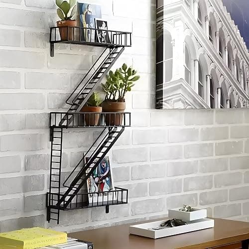 Design Ideas 3 Tier Novelty Fire Escape Steel Shelf for Storage in Bathroom, Kitchen, and Bedroom thumbnail 6