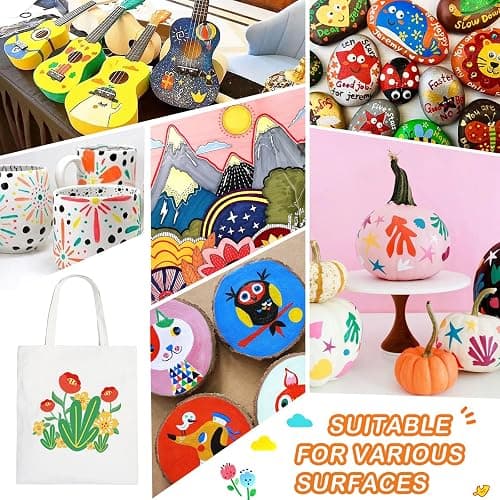 48 Colors Acrylic Paint Pens, Dual Tip Acrylic Paint Markers with Brush Tip and Fine Tip, Acrylic Pens for Rock Painting, Wood, Canvas, Stone, Glass, Ceramic,DIY Crafts Making Art Supplies thumbnail 8