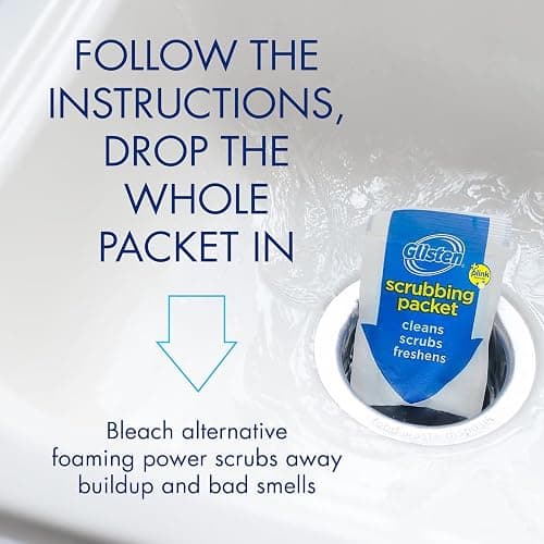 Glisten Garbage Disposer Cleaner and Freshener, Sink Disposal Odor Eliminator with Foaming Action, Lemon Scent, Made in the USA, 4 Packets thumbnail 3