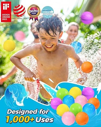 SOPPYCID Reusable Water Bomb balloons, Summer Toy Water Toy for Boys and Girls, Pool Beach Toys for Kids ages 3-12, Outdoor Activities Water Games Toys Self Sealing Water Splash Ball for Fun(16Pack) - 16Pack thumbnail 3